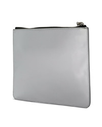 Серебряный кожаный клатч от Giuseppe Zanotti Design
