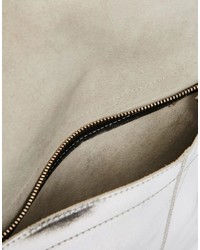 Серебряный кожаный клатч от Asos