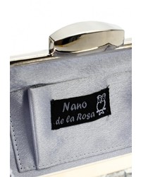 Серебряный кожаный клатч от Nano de la Rosa