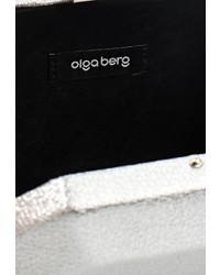 Серебряный кожаный клатч от Olga Berg