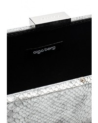Серебряный кожаный клатч от Olga Berg