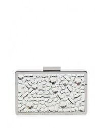 Серебряный кожаный клатч от Olga Berg