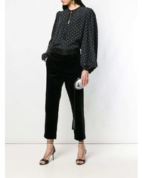 Серебряный кожаный клатч от Saint Laurent