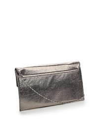 Серебряный кожаный клатч от Paolo