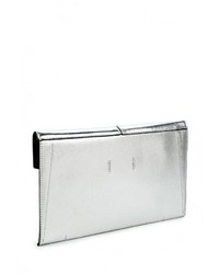 Серебряный кожаный клатч от River Island