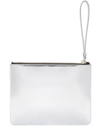 Серебряный кожаный клатч от Giuseppe Zanotti