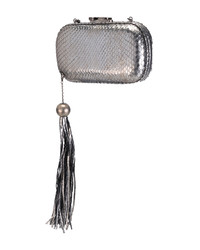 Серебряный кожаный клатч от Corto Moltedo