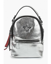 Женский серебряный кожаный рюкзак от Baggini