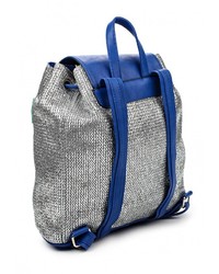 Женский серебряный кожаный рюкзак от Chantal