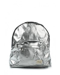 Женский серебряный кожаный рюкзак от Kawaii Factory