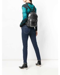 Женский серебряный кожаный рюкзак от Diesel