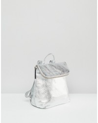 Женский серебряный кожаный рюкзак от Whistles