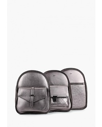 Женский серебряный кожаный рюкзак от Urban Life Accessories