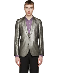 Мужской серебряный льняной пиджак от Paul Smith