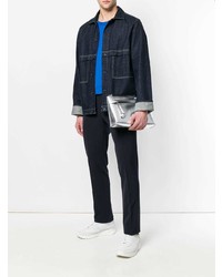 Мужской серебряный мужской клатч от Versus