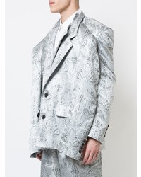 Мужской серебряный пиджак с вышивкой от Y/Project