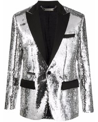Мужской серебряный пиджак с пайетками от Philipp Plein