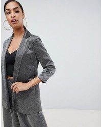 Женский серебряный пиджак от ASOS DESIGN