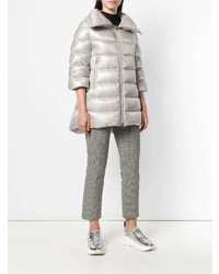 Женский серебряный пуховик от Herno