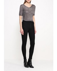 Женский серебряный свитер с v-образным вырезом от Topshop