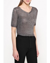 Женский серебряный свитер с v-образным вырезом от Topshop