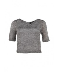 Женский серебряный свитер с v-образным вырезом от Topshop