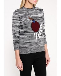 Женский серебряный свитер с круглым вырезом от MSGM