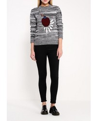 Женский серебряный свитер с круглым вырезом от MSGM