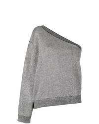 Женский серебряный свитер с круглым вырезом от RtA