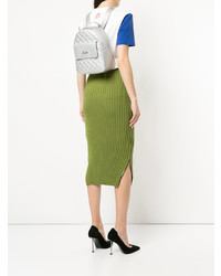 Женский серебряный стеганый рюкзак от Love Moschino