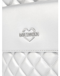 Женский серебряный стеганый рюкзак от Love Moschino