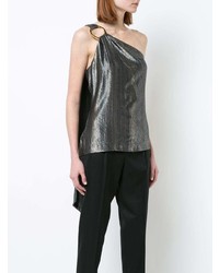 Серебряный топ без рукавов от Haney
