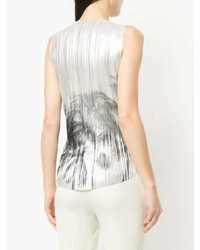 Серебряный топ без рукавов от Marc Cain