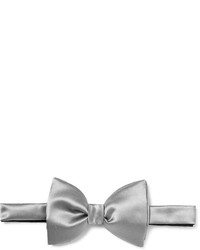 Серебряный шелковый галстук-бабочка