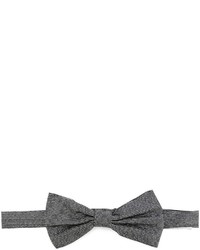 Мужской серебряный шелковый галстук-бабочка в горизонтальную полоску от Ports 1961