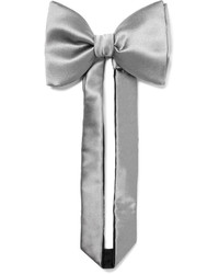Мужской серебряный шелковый галстук-бабочка от Lanvin