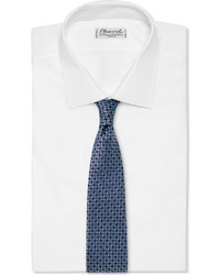 Мужской серебряный шелковый галстук в горошек от Charvet