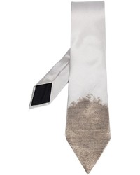 Мужской серебряный шелковый галстук от Alexander McQueen