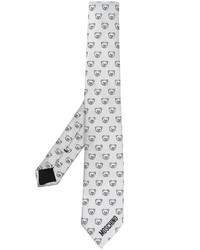 Мужской серебряный шелковый галстук от Moschino
