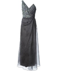 Серое вечернее платье с вышивкой от Giorgio Armani