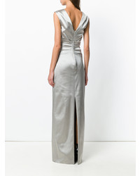Серое вечернее платье от Talbot Runhof