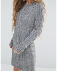 Серое вязаное платье-свитер от Moon River