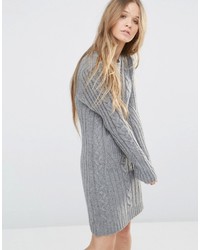 Серое вязаное платье-свитер от Moon River