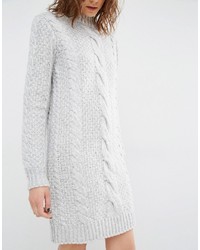 Серое вязаное платье-свитер от Gestuz