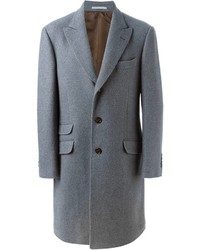 Серое длинное пальто от Brunello Cucinelli