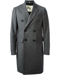 Серое длинное пальто от Burberry