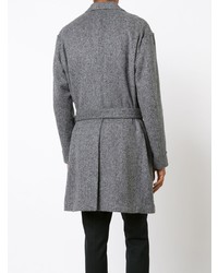 Серое длинное пальто от Julien David