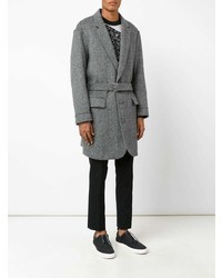 Серое длинное пальто от Julien David