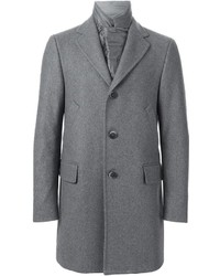 Серое длинное пальто от Fay