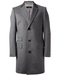 Серое длинное пальто от Hugo Boss